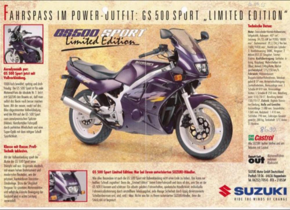 Motorrad verkaufen Suzuki GS 500 Limited Edition  Ankauf